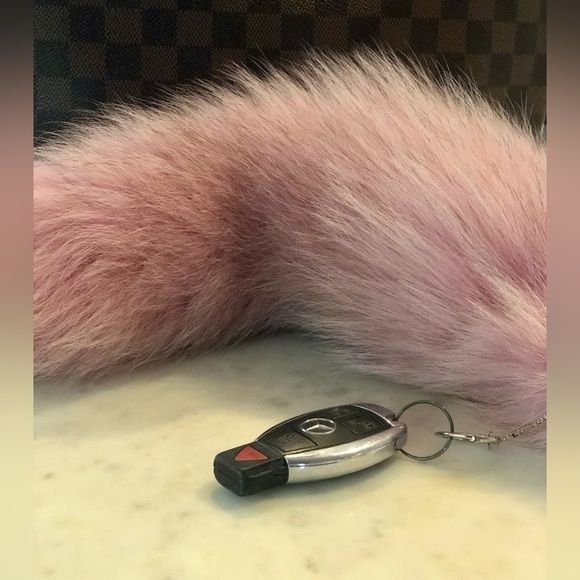 Mink Keychain Pink XLg 12.5" in length - Picture 2 of 5